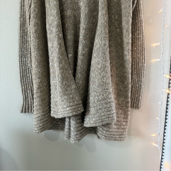 Free People Long Ribbed Duster Cardigan Beige Small - Picture 8 of 9